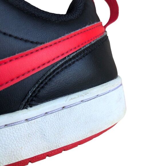 NIKE Court Borough Low 2 'Bred' Black University Red Size 7 - Picture 12 of 15